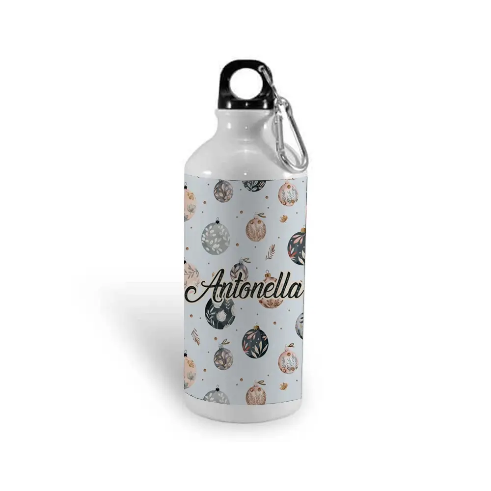 Borraccia in Alluminio Personalizzabile  con palline natalizie