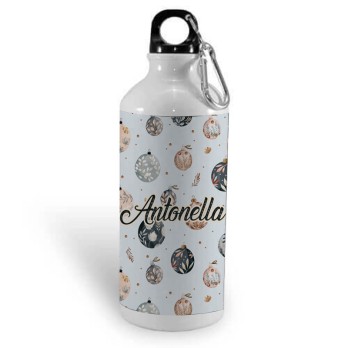Borraccia in Alluminio Personalizzabile  con palline natalizie