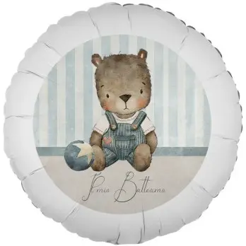 Palloncino foil Battesimo Orsetto Vintage - 43 cm
