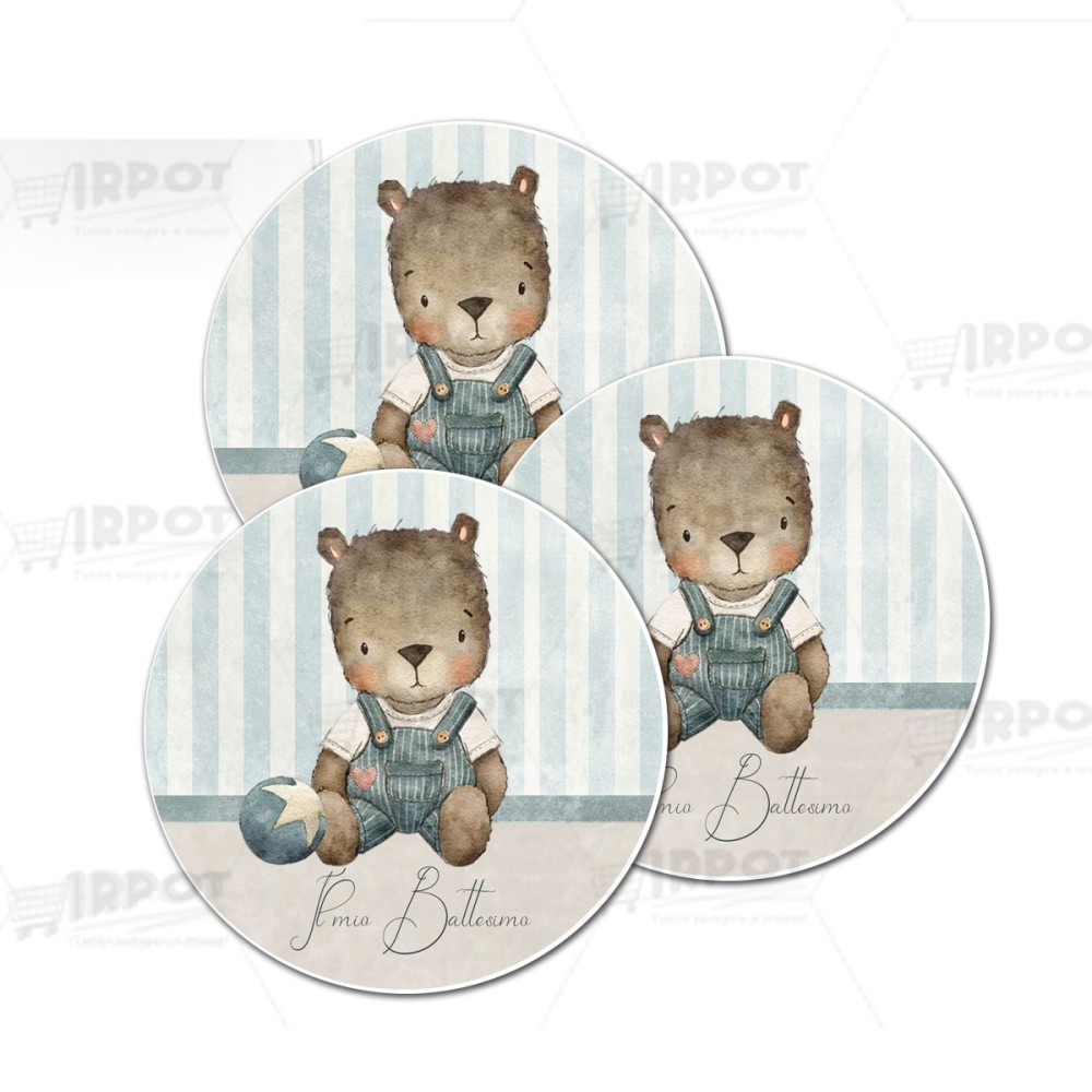 Tondo adesivo Orsetto Vintage 3,5cm - 1pz