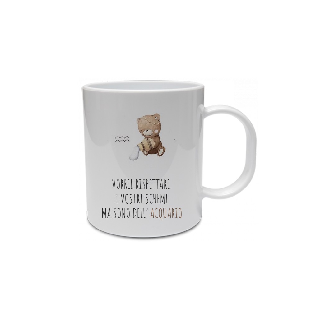 Tazza segno zodiacale Acquario con frase ironica