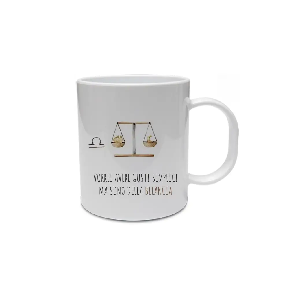 Tazza segno zodiacale Bilancia con frase ironica