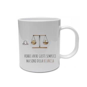 Tazza segno zodiacale Bilancia con frase ironica