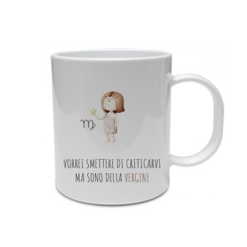 Tazza segno zodiacale Vergine con frase ironica