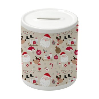 Salvadanaio in Ceramica Natalizio con simpatici Babbo Natale