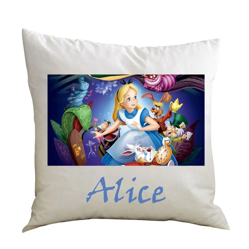 Cuscino quadrato Alice nel paese delle meraviglie personalizzabile - 1 pz