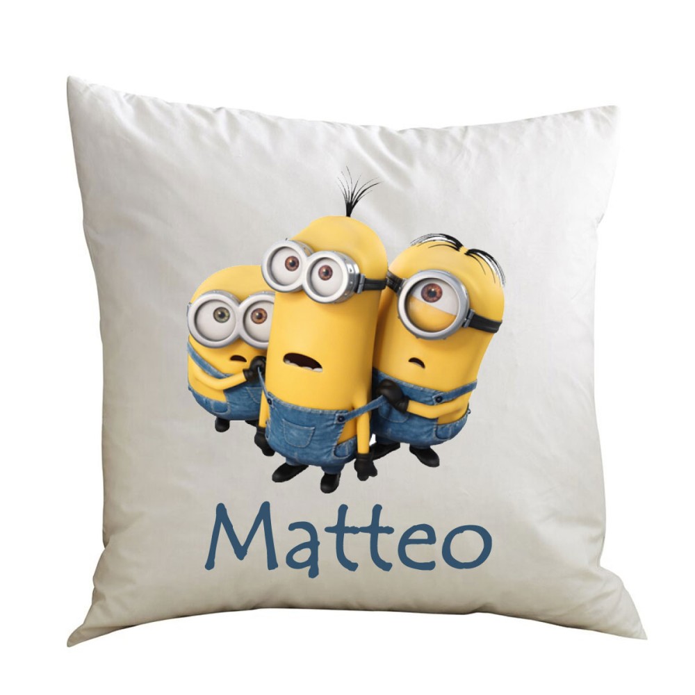Cuscino quadrato Minions personalizzabile - 1 pz
