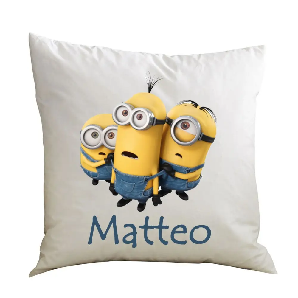 Cuscino quadrato Minions personalizzabile - 1 pz