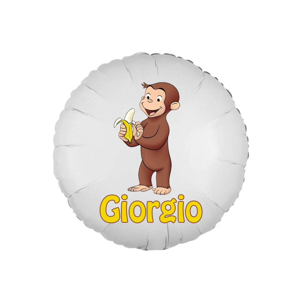 Palloncino foil Curioso come George personalizzabile