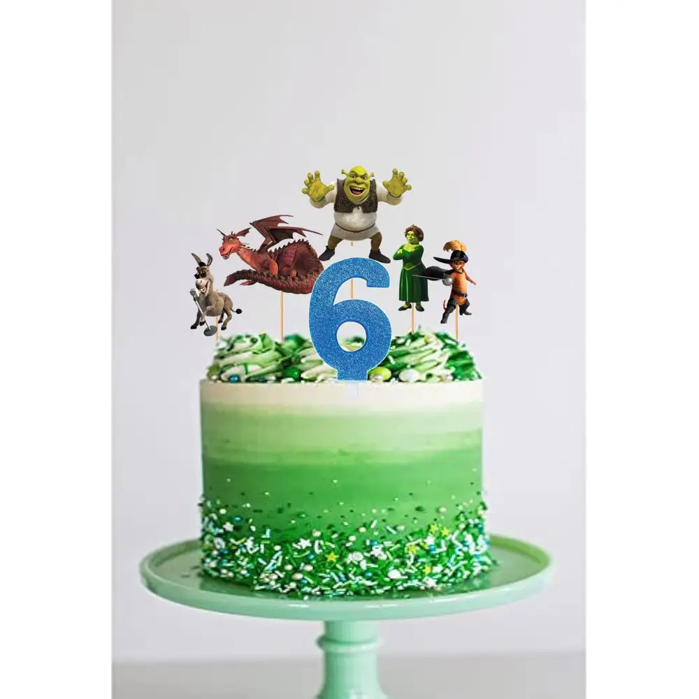 Cake Topper Picks Shrek 5pz con candelina