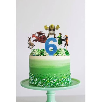 Cake Topper Picks Shrek 5pz con candelina