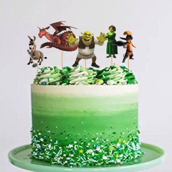 Cake Topper Picks Shrek 5pz con candelina