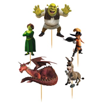 Cake Topper Picks Shrek 5pz con candelina