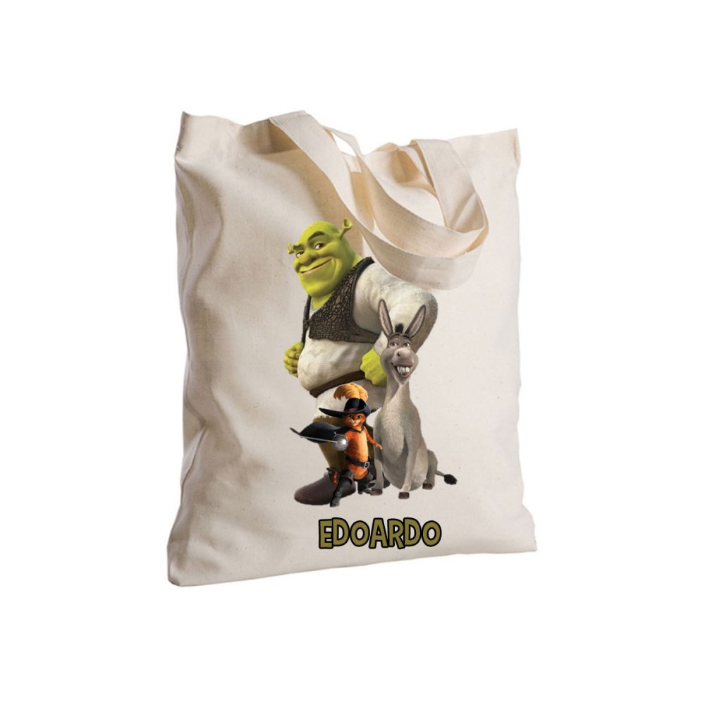 Borsa Shopper Shrek in Tessuto Personalizzabile 2 pz