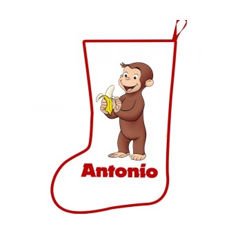 Calza della befana Curioso come George Personalizzabile
