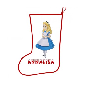 Calza della befana Alice nel paese delle meraviglie Personalizzabile
