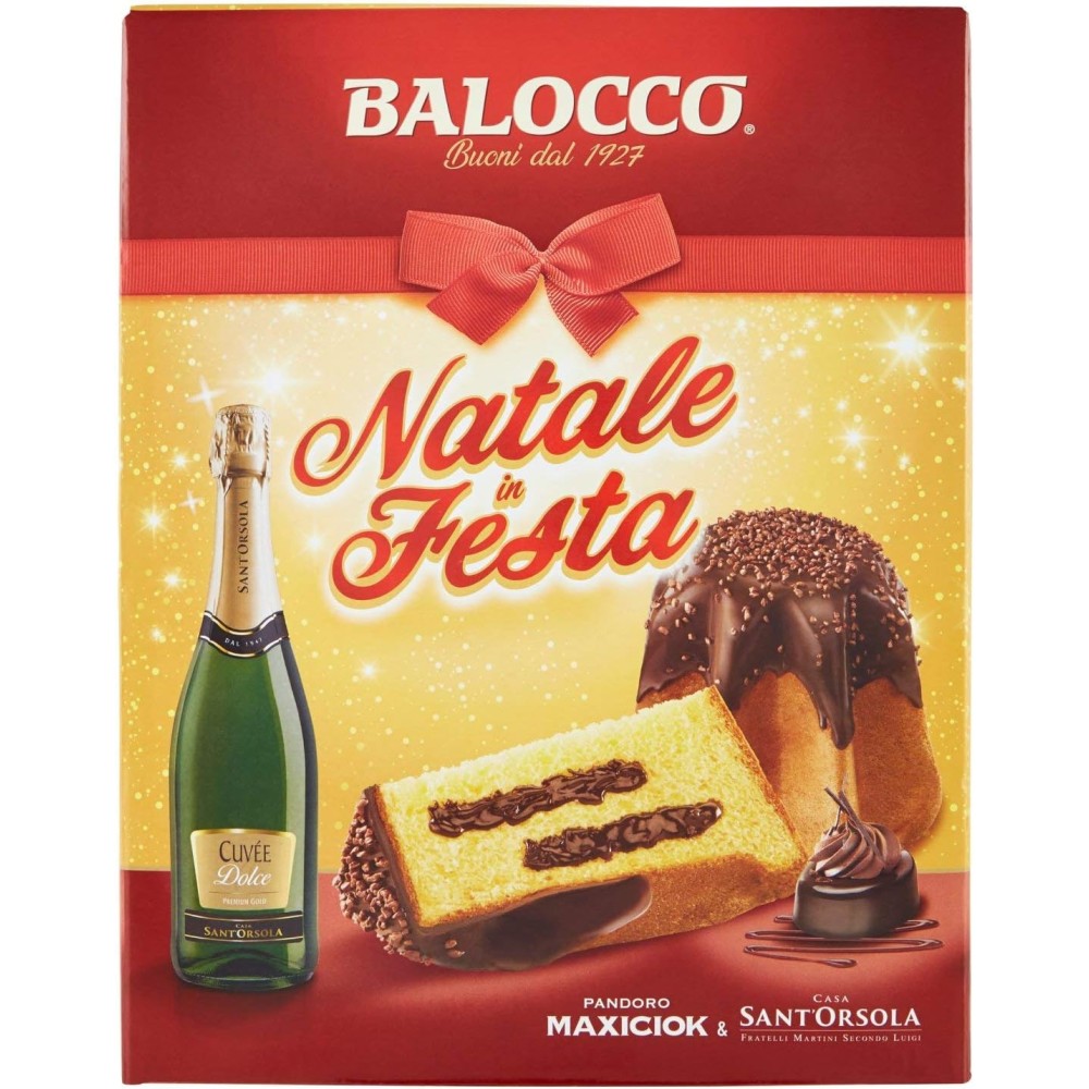 Balocco Natale in Festa Pandoro Maxiciok e Spumante Dolce 750ml