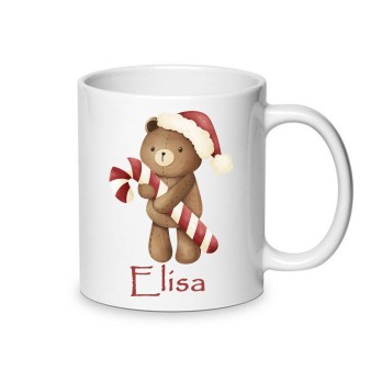 Tazza Natalizia Orsetto con candy cane