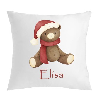 Cuscino Natalizio con Orsetto personalizzabile - 1 pz