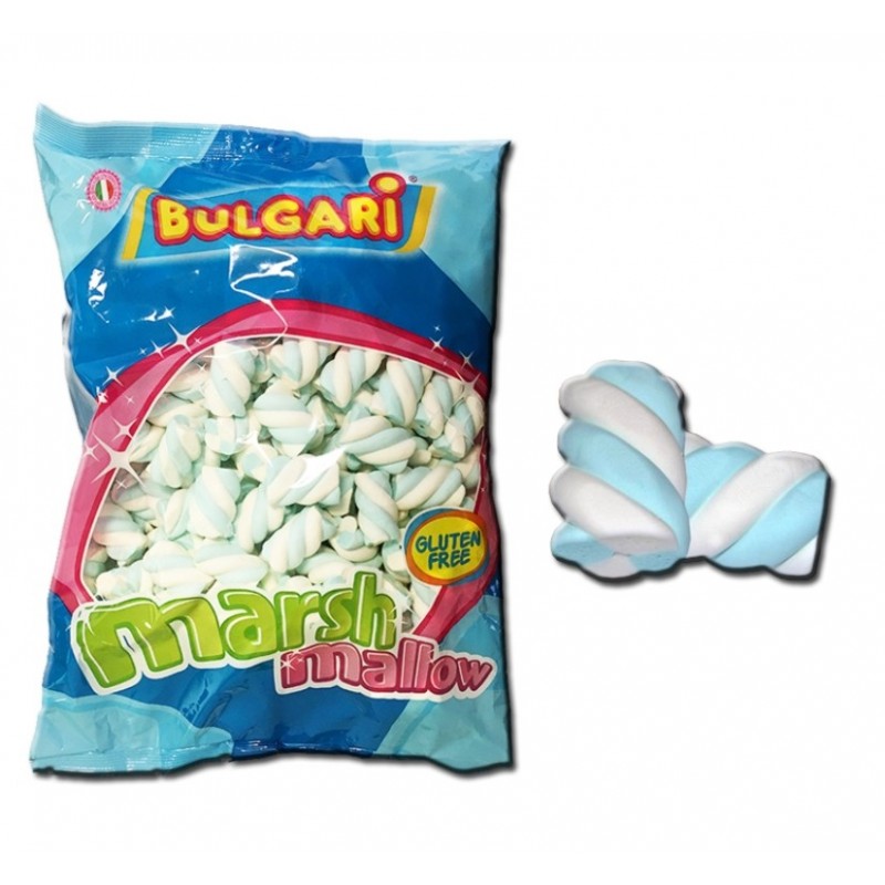 2 CONF. MARSHMALLOW TRECCIA BIANCA/AZZURRA ESTRUSO 1 KG BULGARI 0848