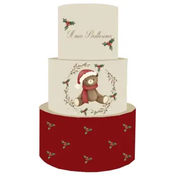 Torta Scenografica Battesimo Orsetto Natalizio