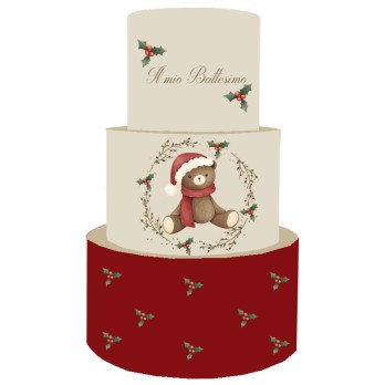 Torta Scenografica primo compleanno Orsetto Natalizio