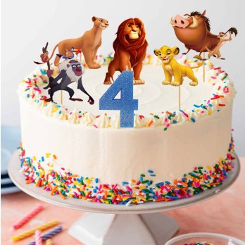 Cake Topper Picks Il re leone 5pz con candelina