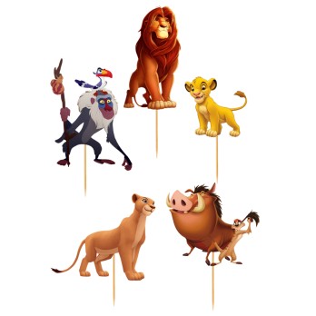 Cake Topper Picks Il re leone 5pz con candelina
