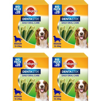 Pedigree Dentastix Fresh 112 (Cane Medio 10-25 kg) 180 g 28 Pezzi - 4 Confezioni da 28