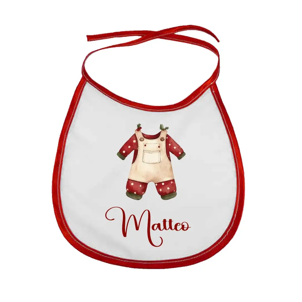 Bavetta con stampa "tutina natalizia" Personalizzata