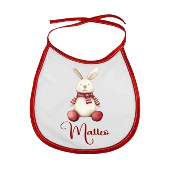 Bavetta natalizia "Coniglietto di Natale" Personalizzata