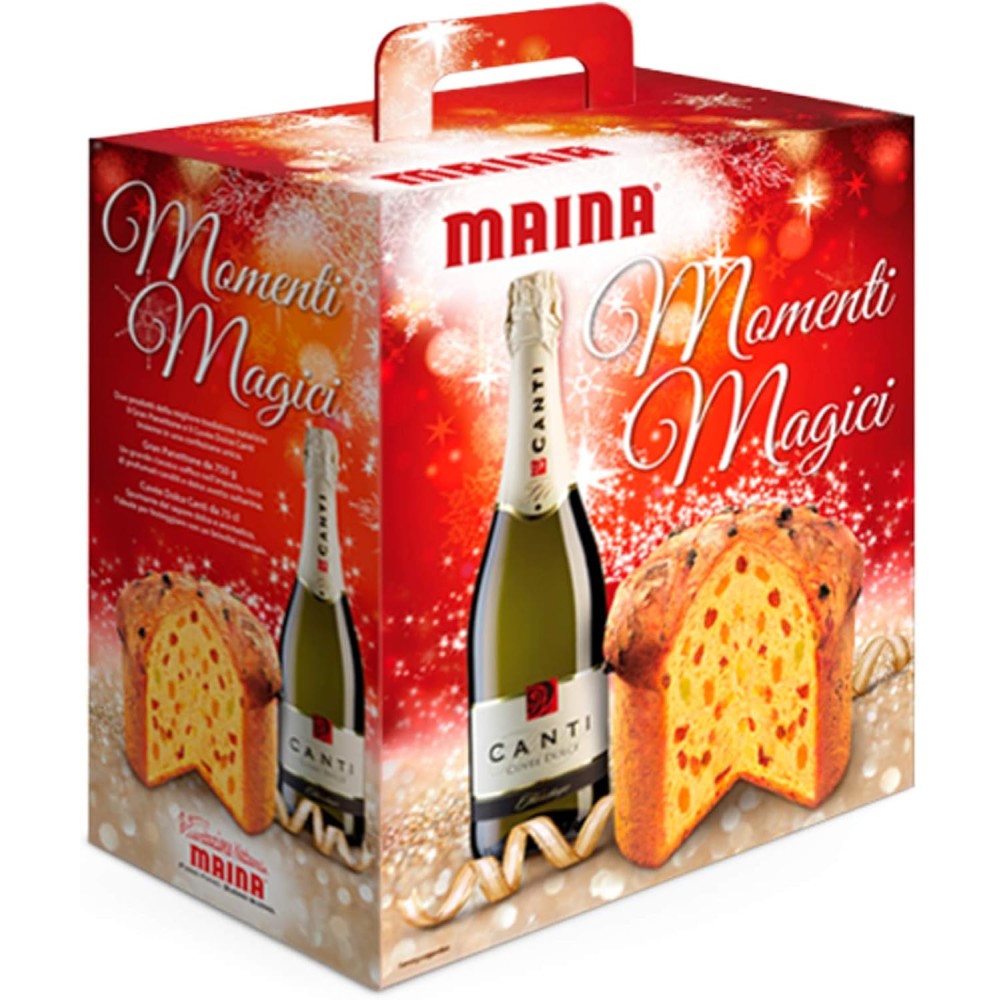 LE STRENNE MAINA MOMENTI MAGICI GRAN PANETTONE 750 GR + CUVEE 75 CL PANDORO