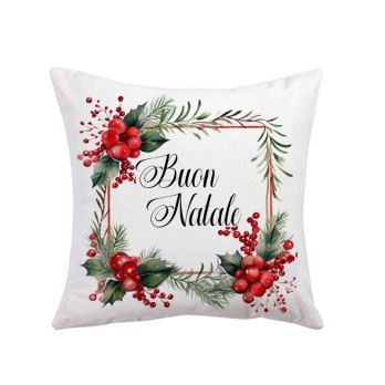Cuscino con stampa Buon Natale - 1 pz