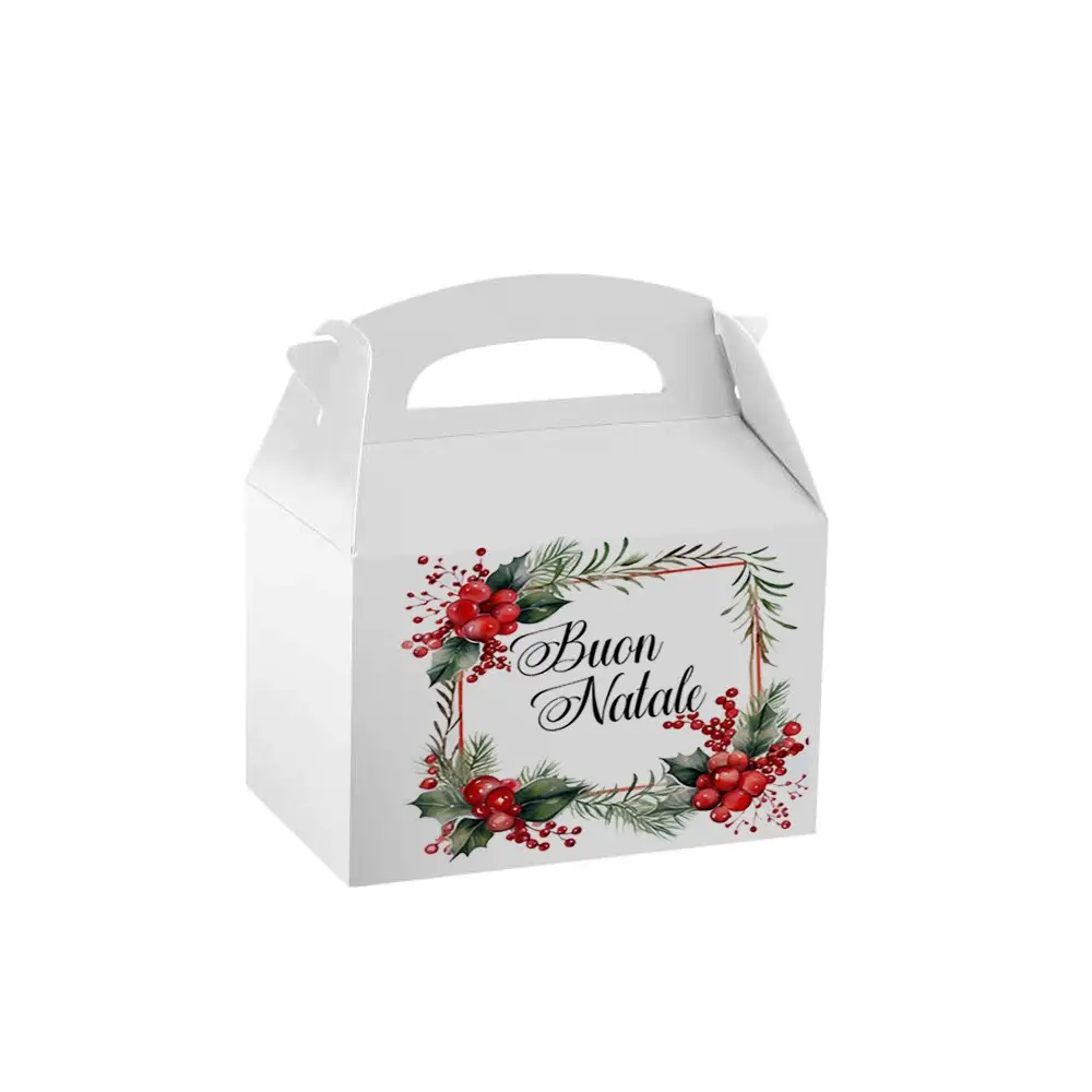Box Buon natale caramelle, pop corn, porta biscotti - 20 pz