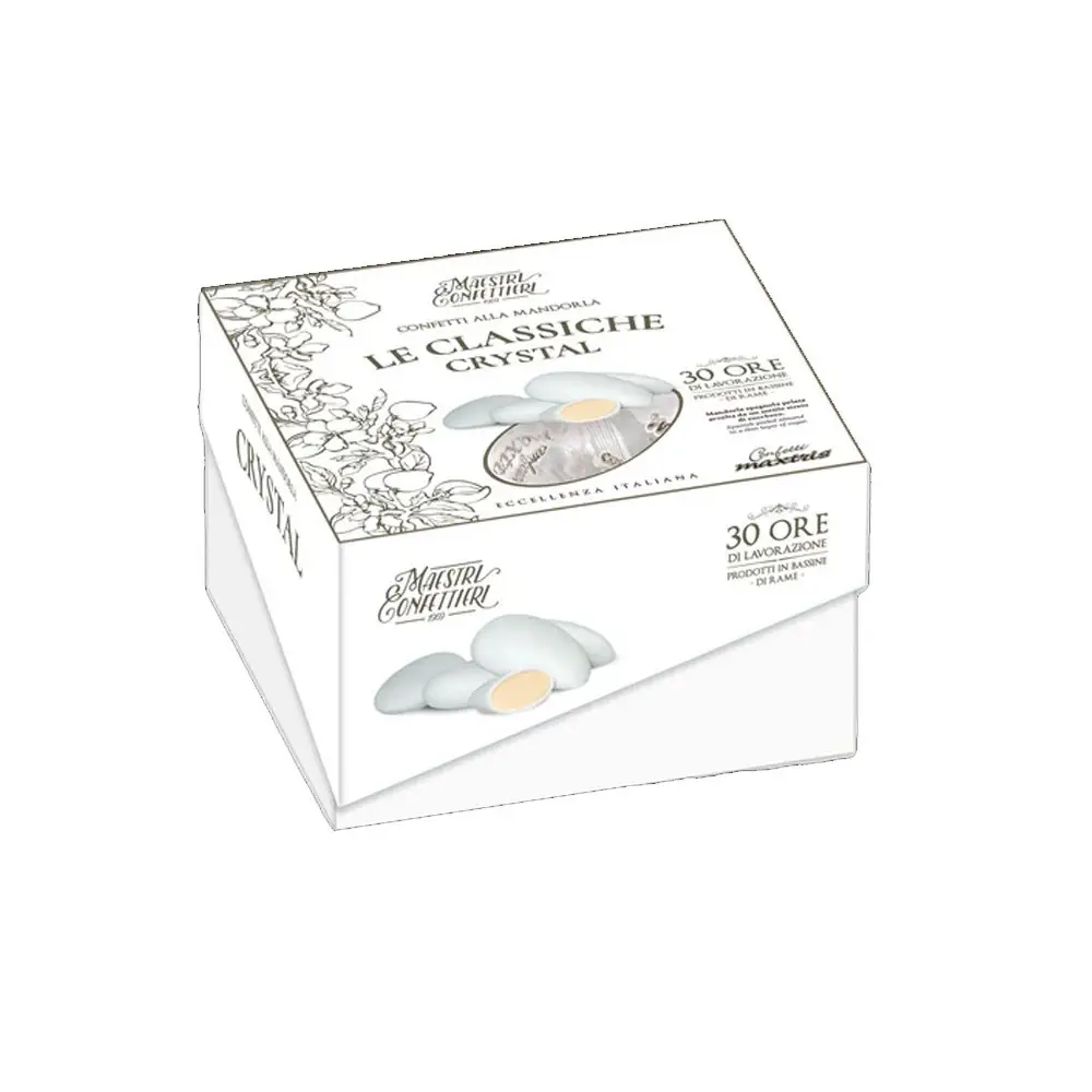 Confetti alla Mandorla CRYSTAL ALMOND Bianchi Incartati in Vassoio500g DMMAN