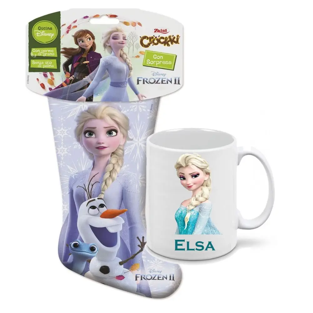 Calza della befana Frozen 168 gr con tazza Personalizzabile