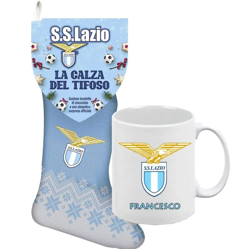 Calza della befana Lazio 180 gr con tazza Personalizzabile