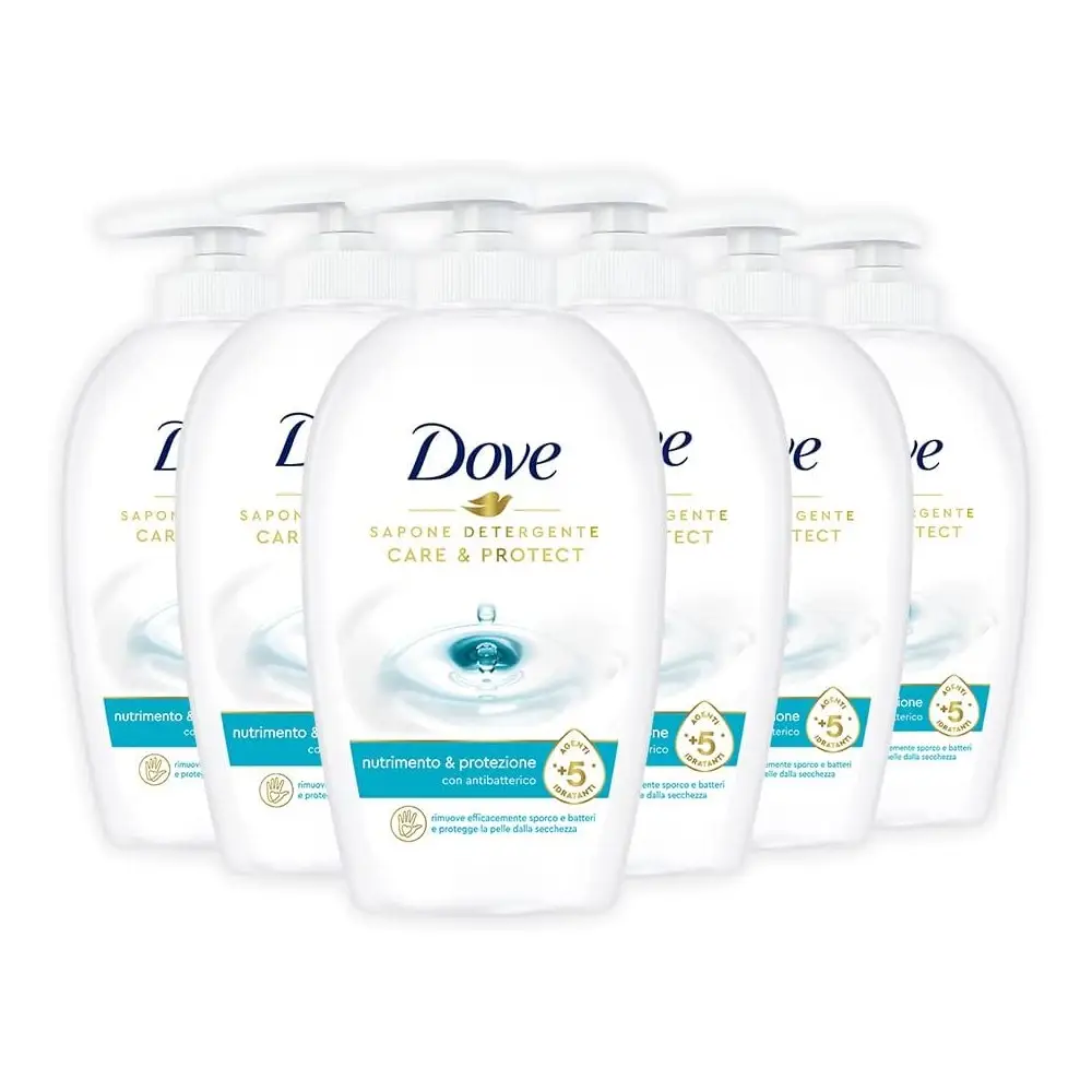 Dove Sapone Liquido Mani Nutrimento e Protezione 6 pezzi da 250ml