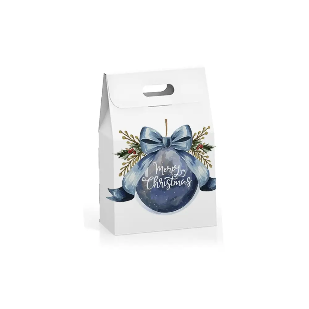 Scatolina Sacchetto porta biscotti pallina natalizia Blu