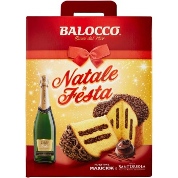 Balocco Natale in Festa Panettone Maxiciock e Casa Sant'Orsola Vino Spumante Dolce, 750ml