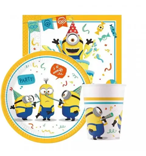 KIT PER 24 PERSONE - COMPLEANNO MINIONS
