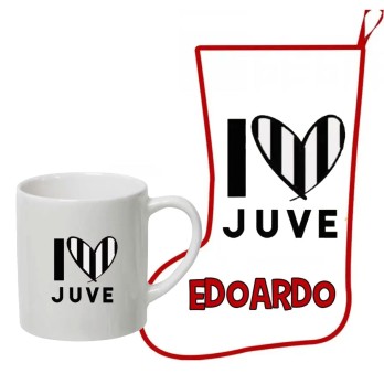Calza della befana Juventus con tazza Personalizzabile