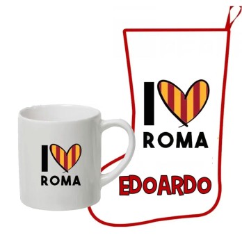 Calza della befana Roma con tazza Personalizzabile