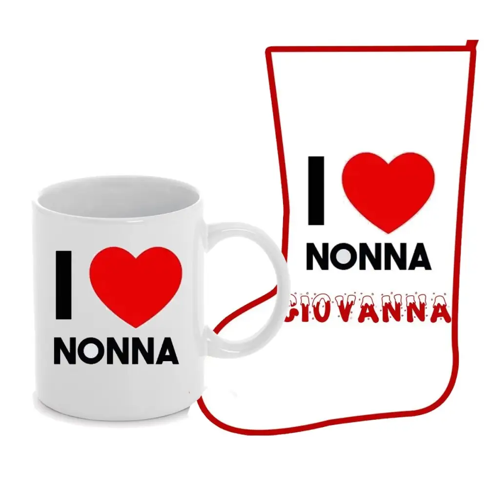 Calza befana con Tazza I love nonna personalizzabili