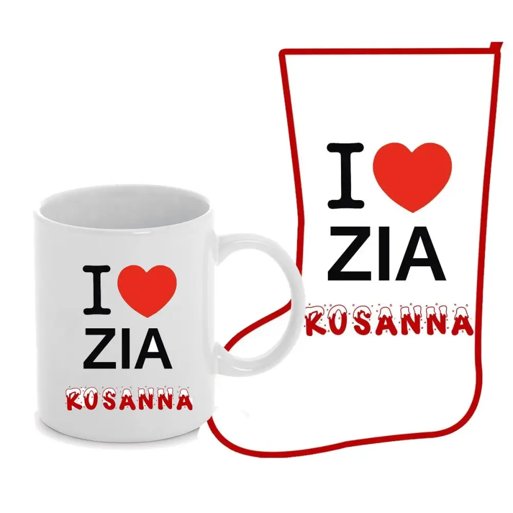 Calza befana con Tazza I love Zia personalizzabili
