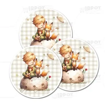 Adesivo tondo 3,5 cm Prima Comunione Little Prince - 1 PZ