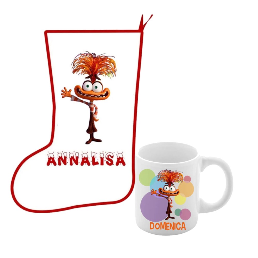 Calza della befana Ansia + tazza personalizzabili Inside out