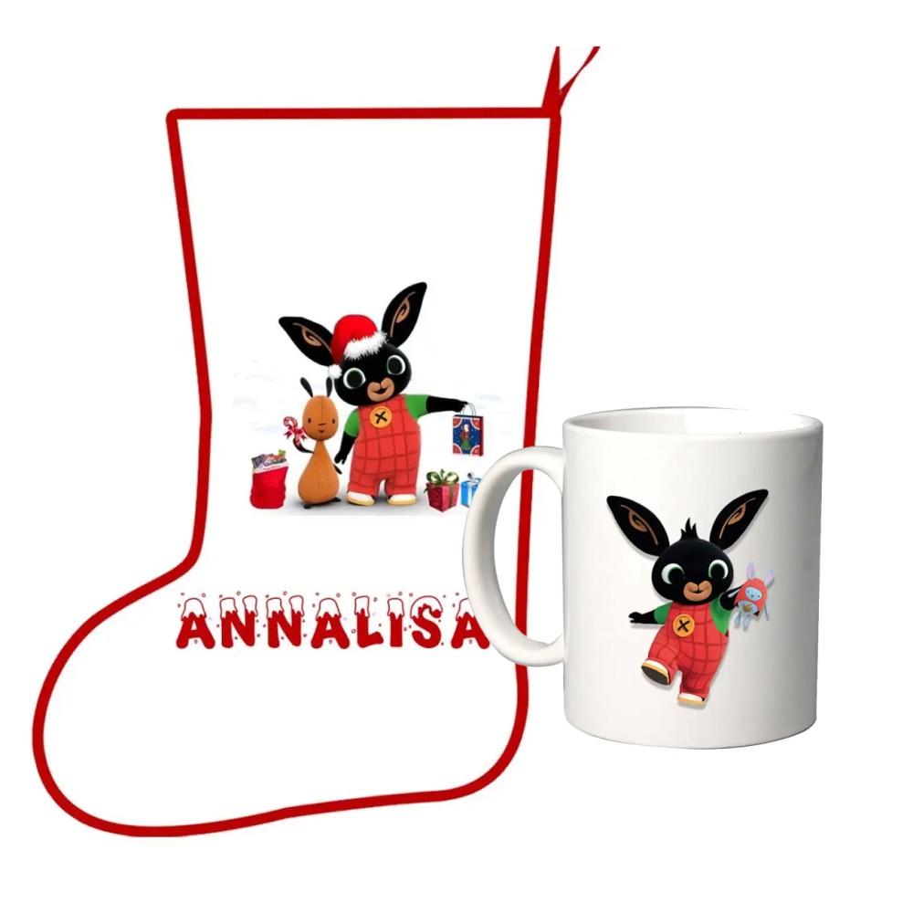 Calza della befana + tazza Bing personalizzabili