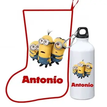 Calza della befana Minions + borraccia personalizzabili