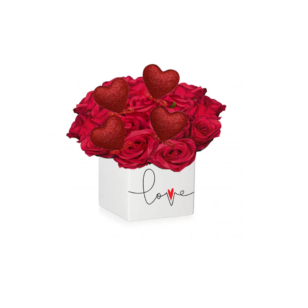 Vasetto Personalizzabile per San Valentino con peluche orsetto